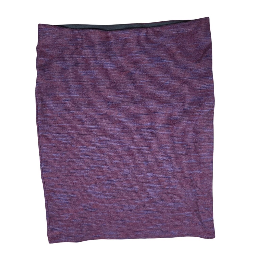 Loft Womens Space Dye Knit Skirt Burgundy Purple Elastic Waist Size L 160-404599